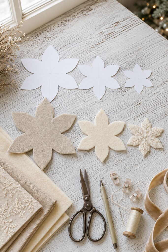 Vintage snowflake ornament templates and cutting