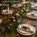 Woodland Cranberry and Greenery Christmas Centerpiece