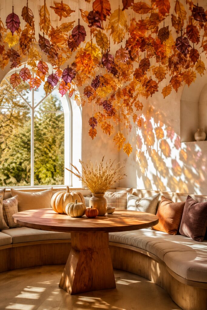 Amber Glass Leaf Canopy Breakfast Nook