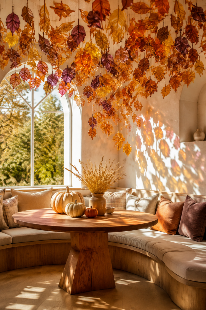 Amber Glass Leaf Canopy Breakfast Nook
