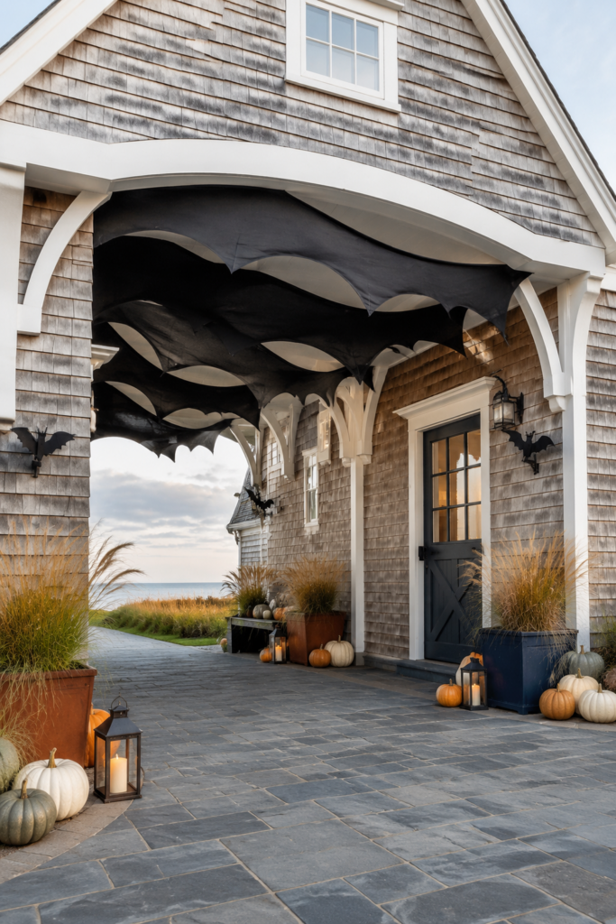 Bat-Wing Canopy for a Coastal Porte-Cochere