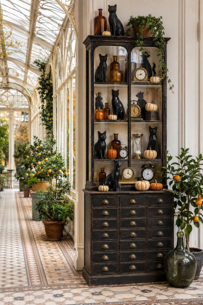 Black-Cat and Vintage Clock Cabinet Collection