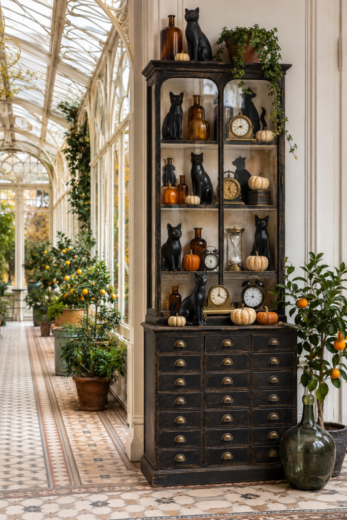 Black-Cat and Vintage Clock Cabinet Collection