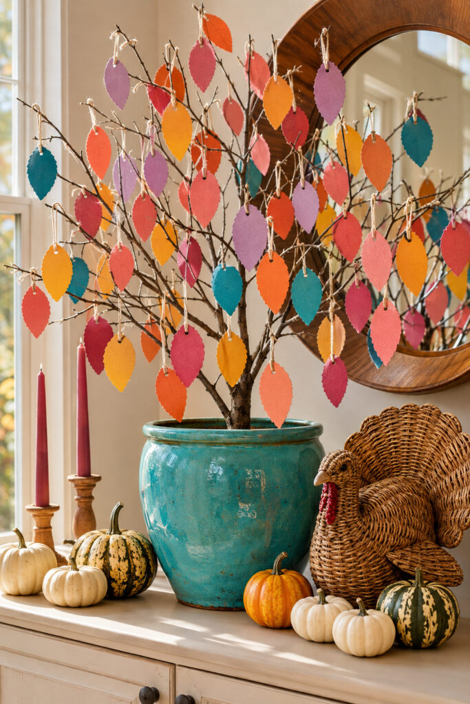colorful Thanksgiving gratitude tree