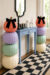 Pastel pumpkin topiaries in entryway