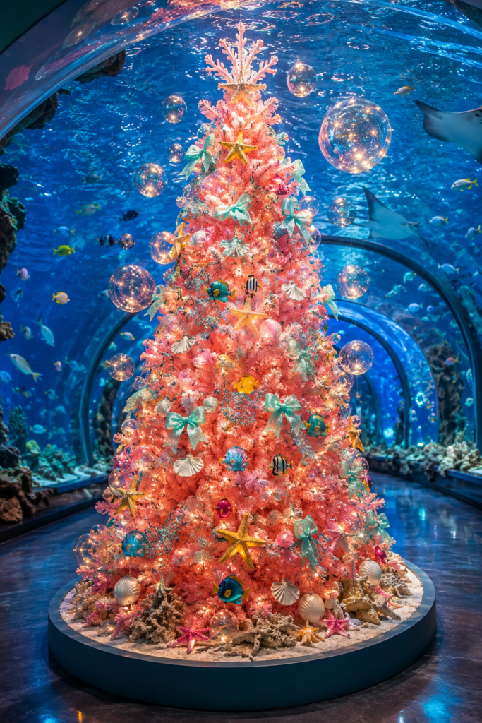 coral aquarium Christmas tree