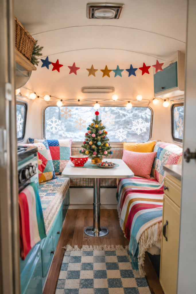 charming camper decorated for Christmas