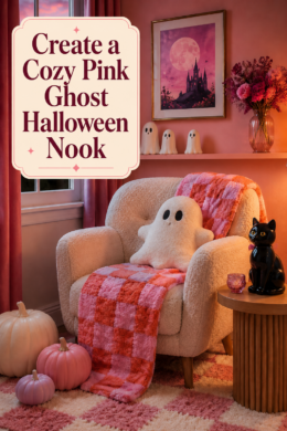 create a cozy pink Halloween nook