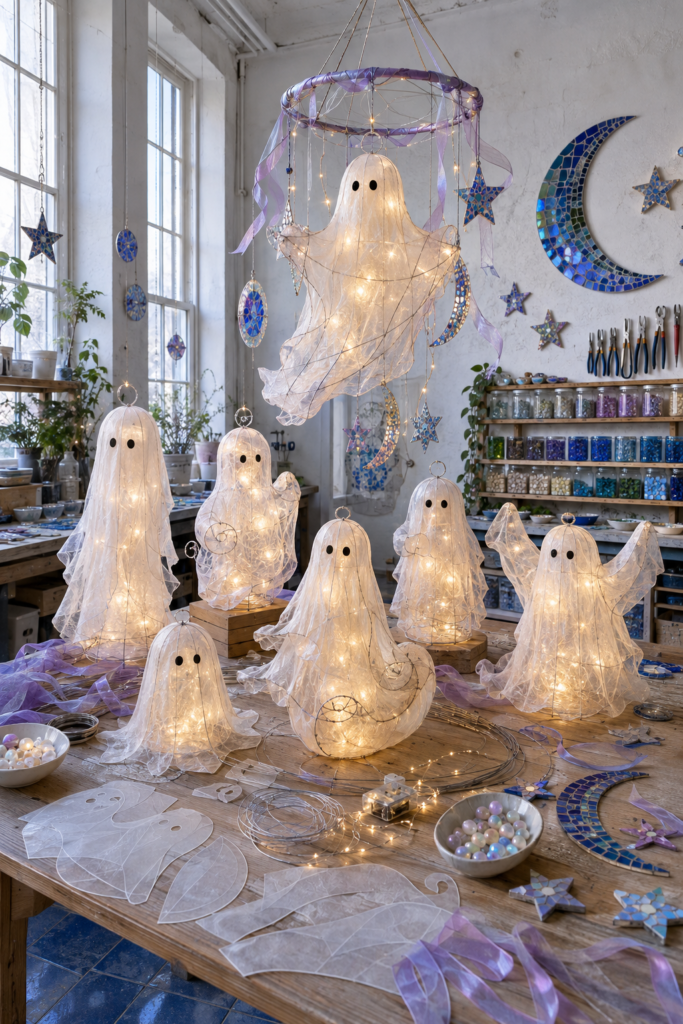 DIY luminous ghost lantern collection