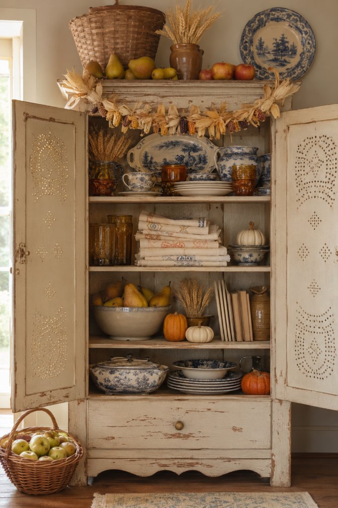 Heirloom Thanksgiving Pie Safe Display