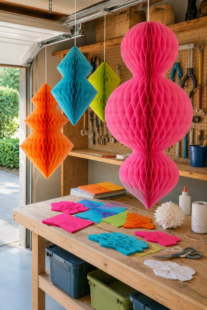 Large DIY Paper Honeycomb Christmas Ornaments