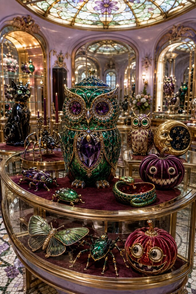 Jeweled creature Halloween decor finds