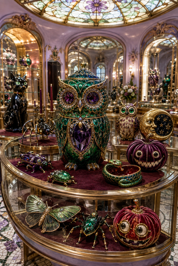 Jeweled creature Halloween decor finds