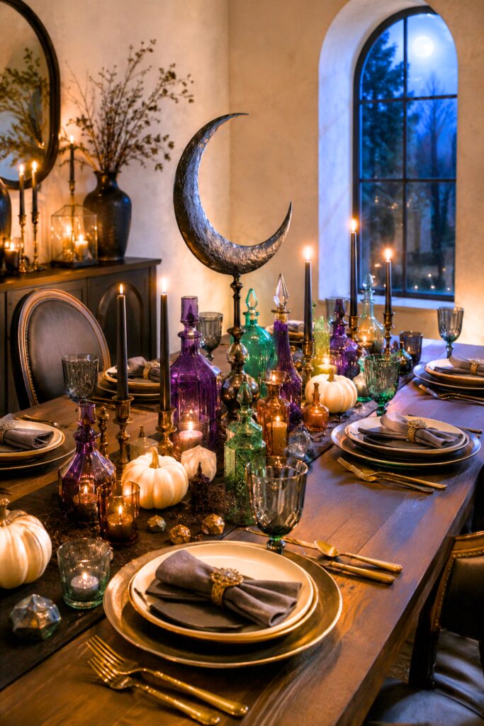 Moonlit apothecary Halloween tablescape