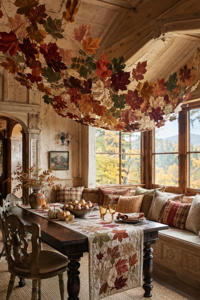 Patchwork Leaf Canopy for a Chalet Breakfast Room