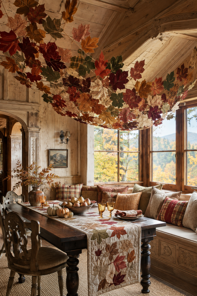 Patchwork Leaf Canopy for a Chalet Breakfast Room