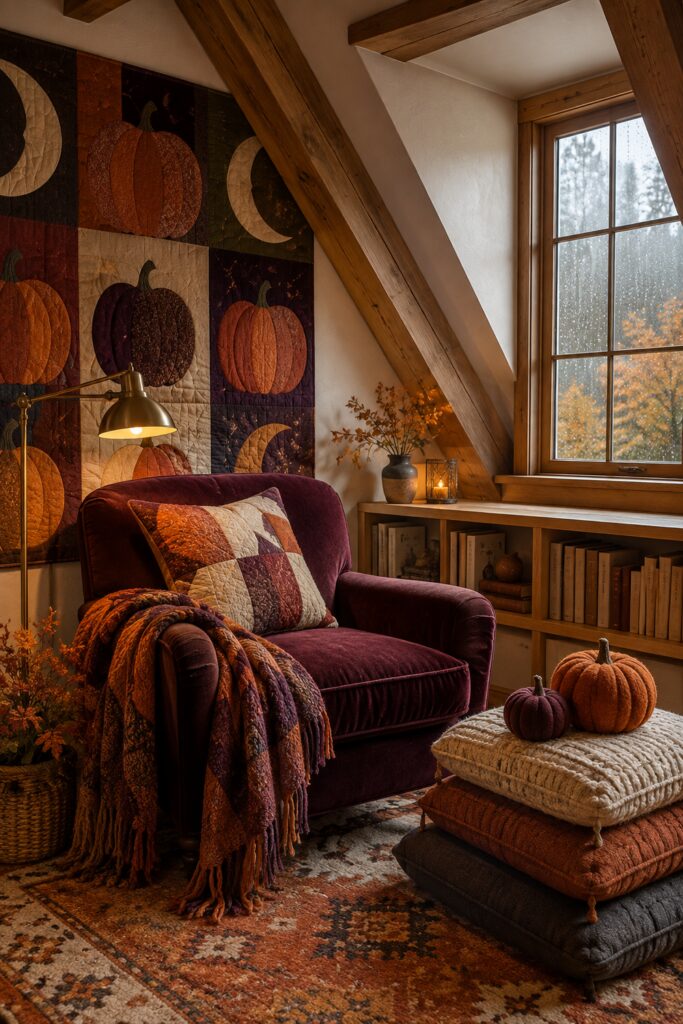 Patchwork Pumpkin Attic Reading Nook