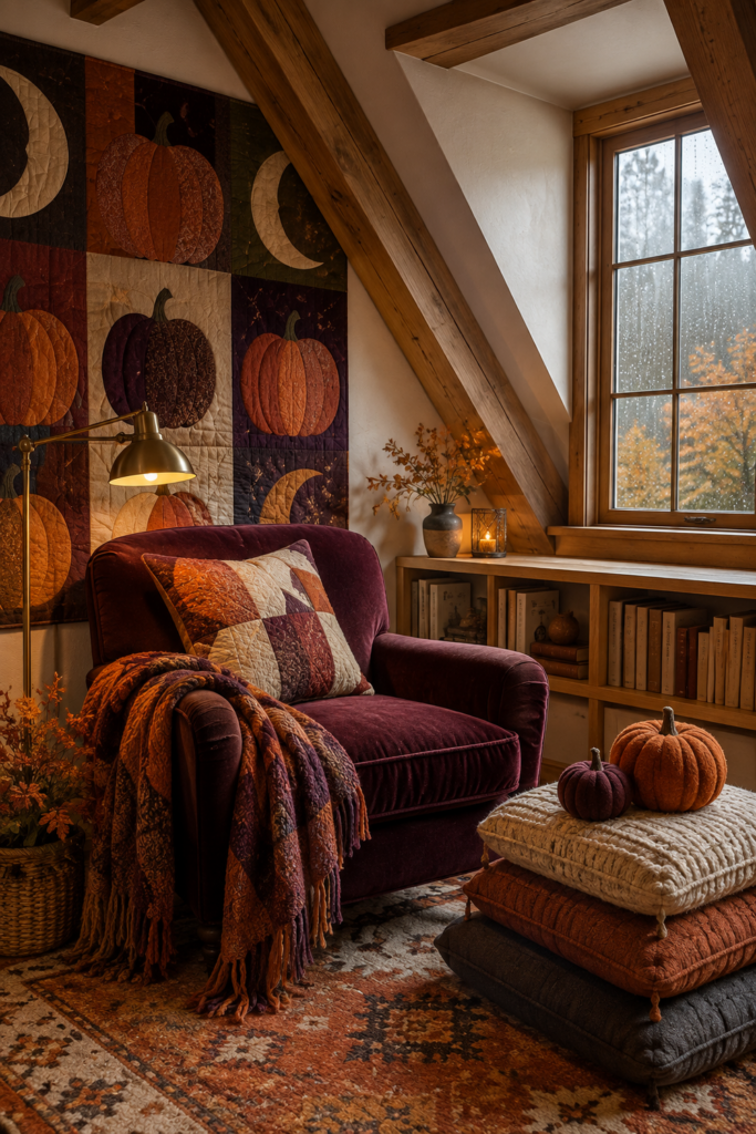 Patchwork Pumpkin Attic Reading Nook