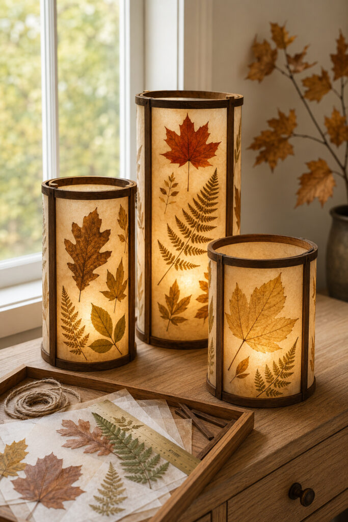 Pressed-Leaf Stained-Glass Lanterns