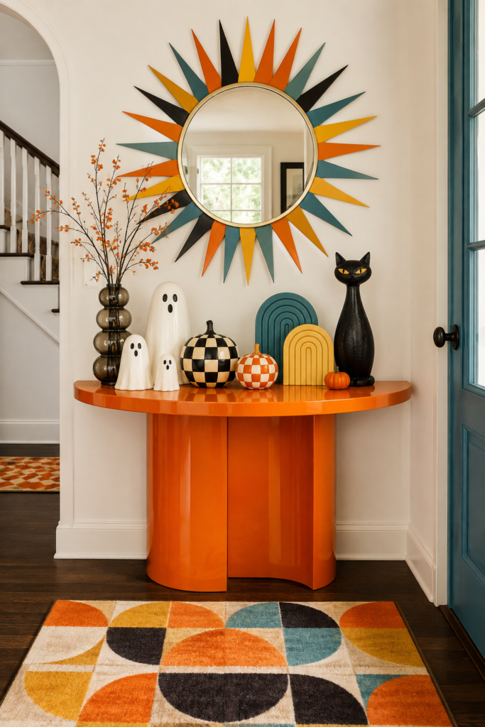 Mod Halloween Consoles with Geometric Character Decor