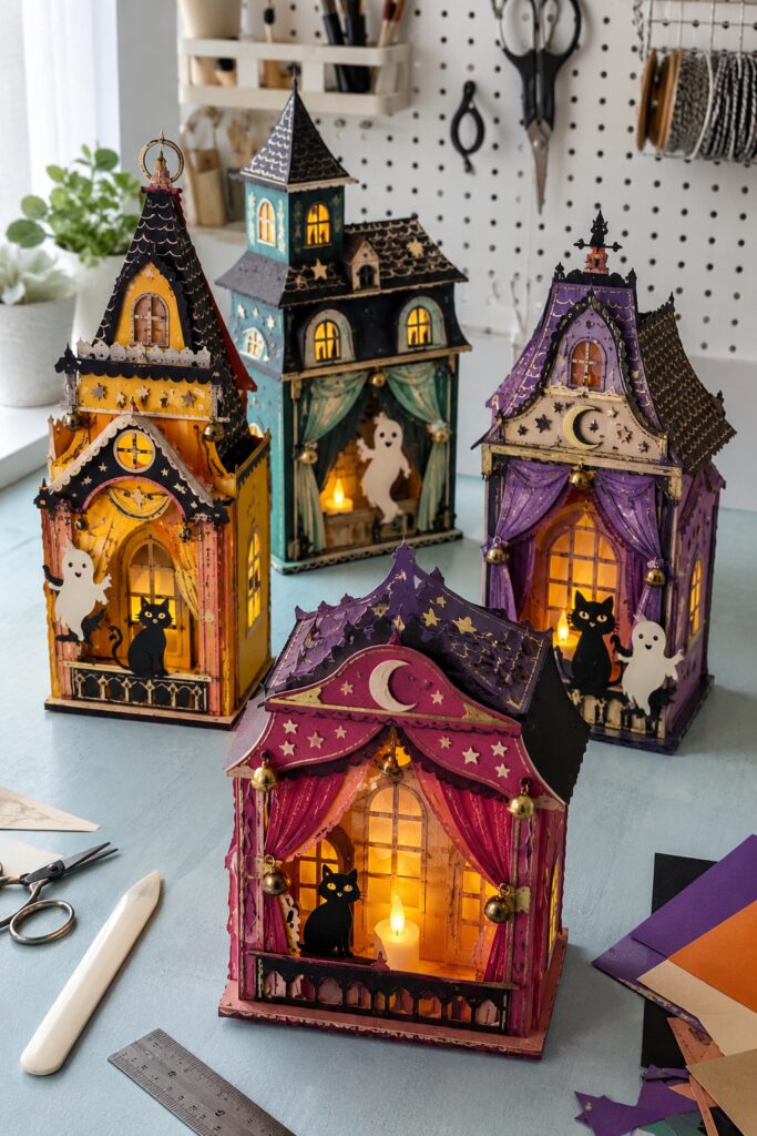 Vintage Paper-Theater Haunted House Lanterns