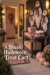 Modern Halloween entry with blush candy cart ivory ghosts pink pumpkins and A Blush Halloween Treat Cart text