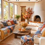 sunlit fall lounge with layered quilts and An Autumn Lounge Wrapped in Quilts headline
