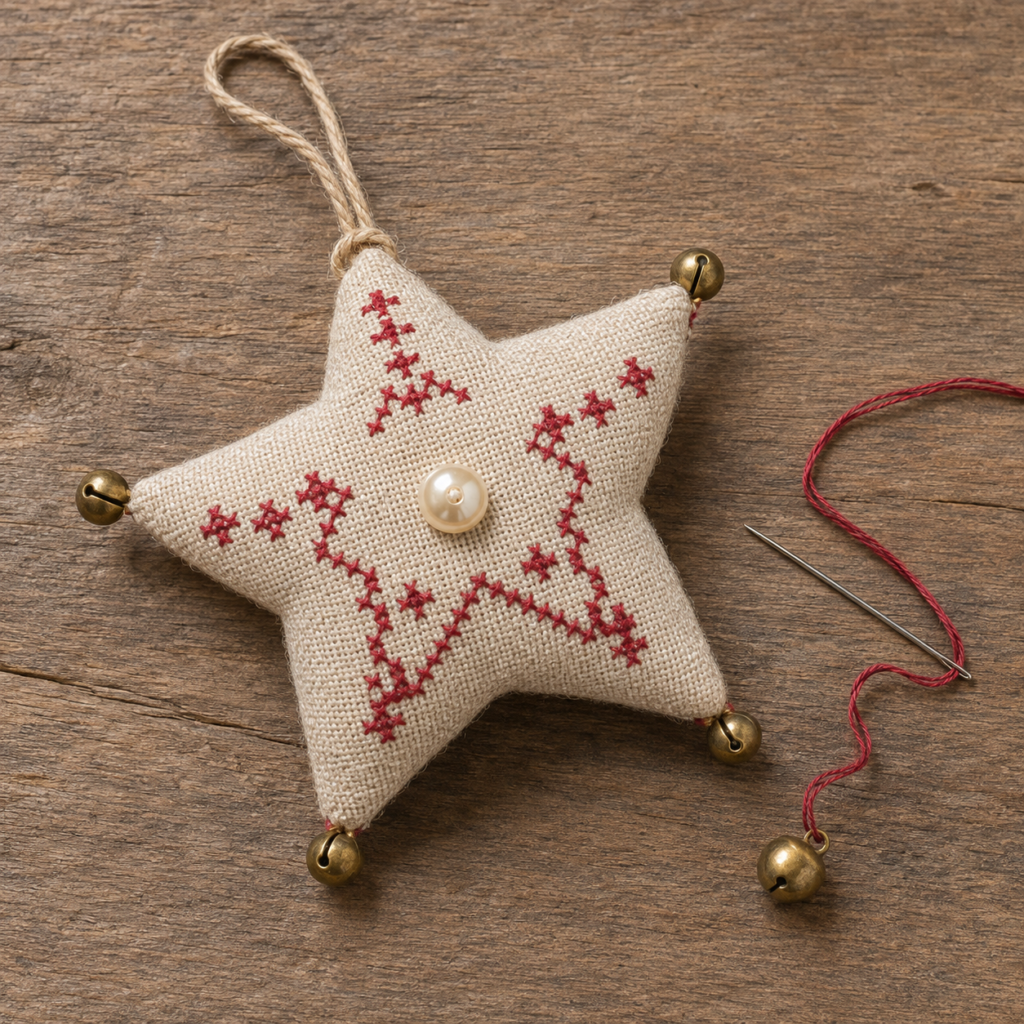 Finishing a Crimson Star Bell Ornament