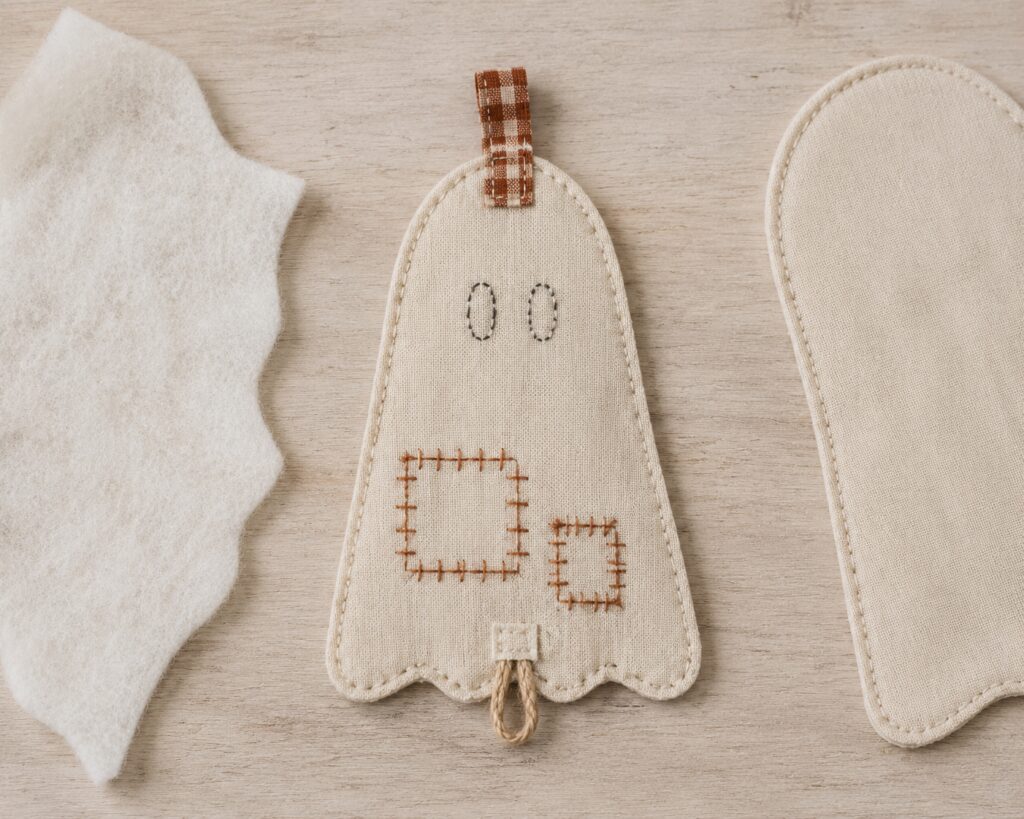 Ghost panel reverse with sewn hanging loops