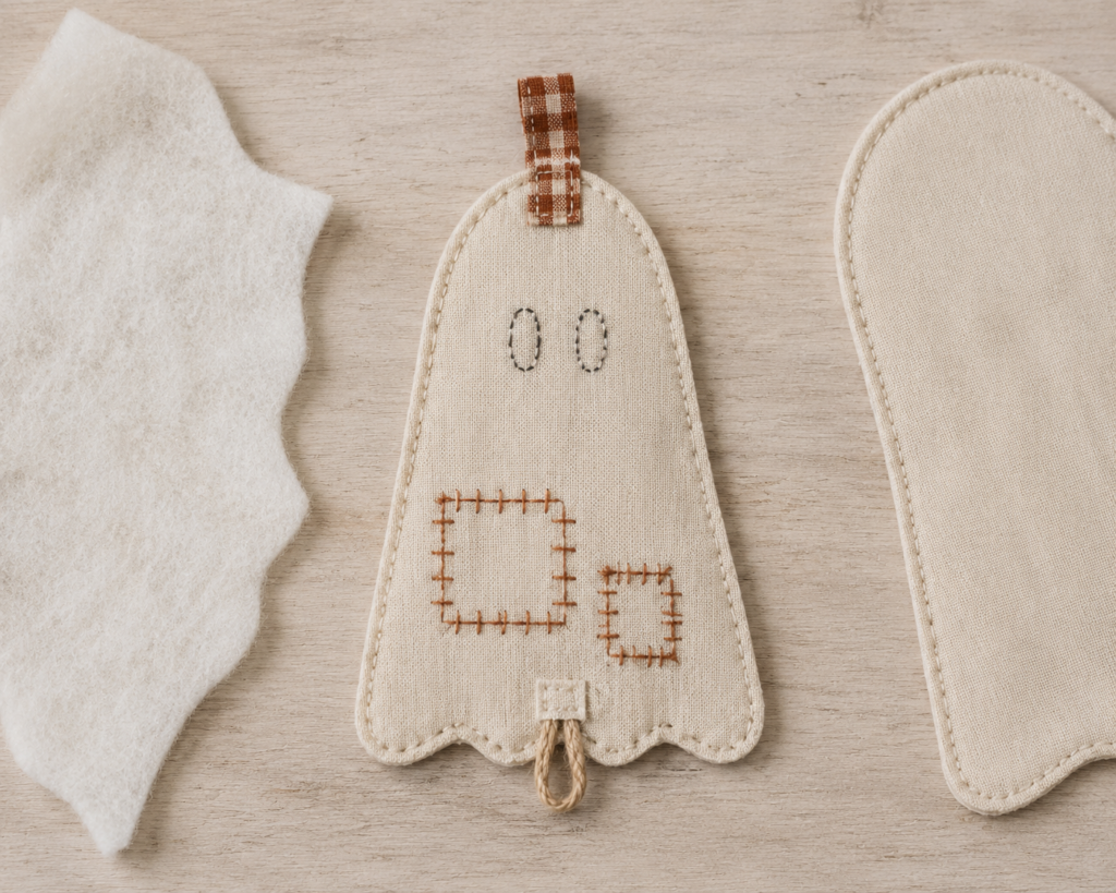 Ghost panel reverse with sewn hanging loops