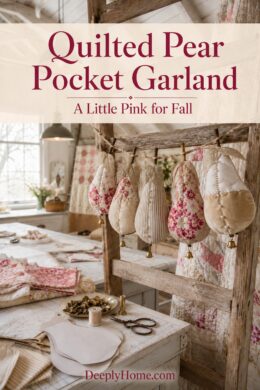 Quilted pear pocket garland
