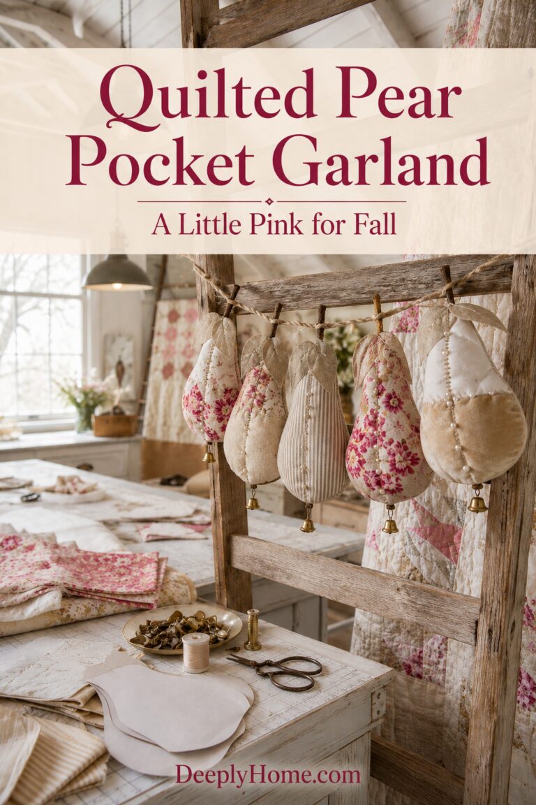 Quilted pear pocket garland