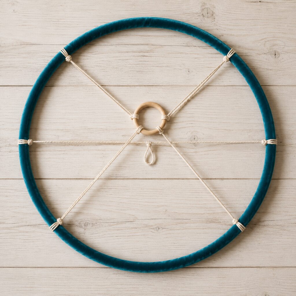 Balanced four-point hoop suspension setup