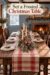 Set a Frosted Christmas Table headline over wooden Christmas table with plaid runner frosted evergreen red berries cream candles white plates and clear goblets